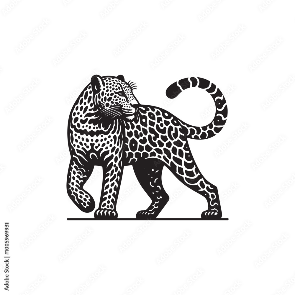 Leopard Icon Design - Isolated Symbol of Courage and Hunter.
