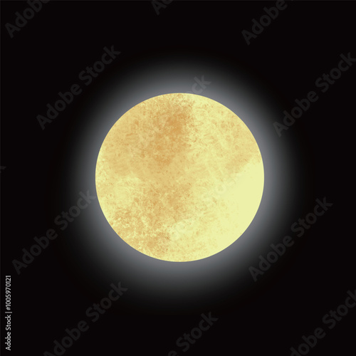 full moon glow illustration material