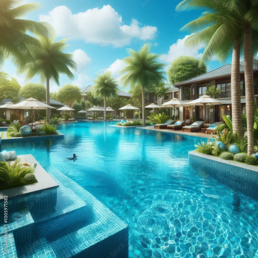 Blue Clean And Transparent Pool water Blue Clean And Transparent Pool water