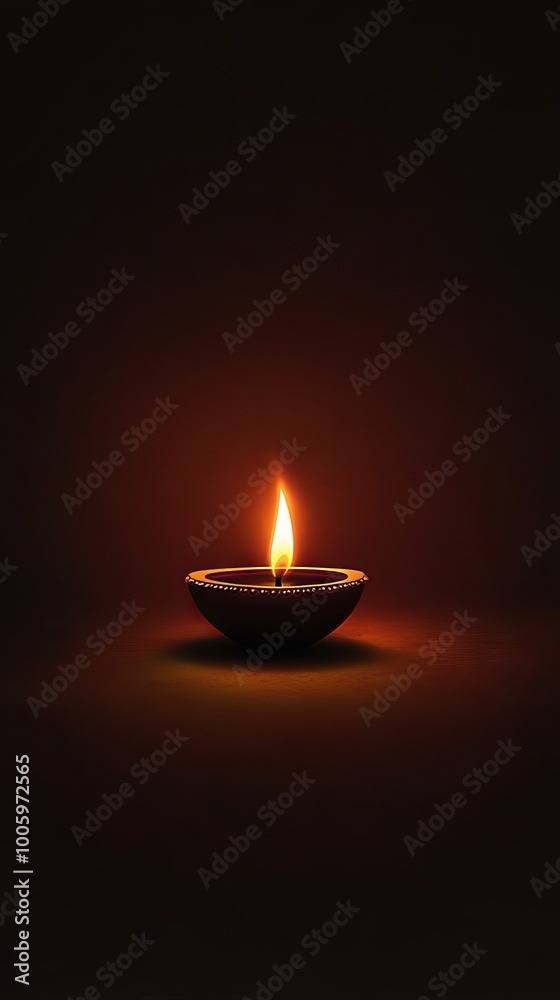 Simple Diwali background with a single lit lamp on a plain background. Simple Diwali background with a single lit lamp on a plain background.