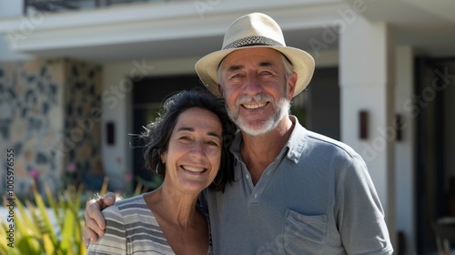 A man and woman are smiling for the camera