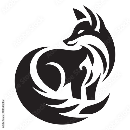 wolf fox tattoo vector photo