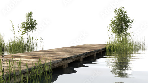 wooden dock on a transparent background photo