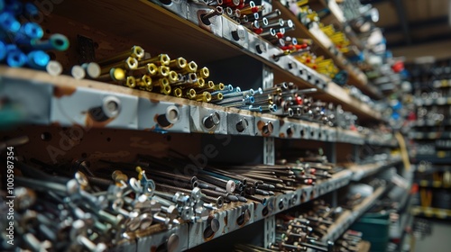 A hardware department stocked with screws