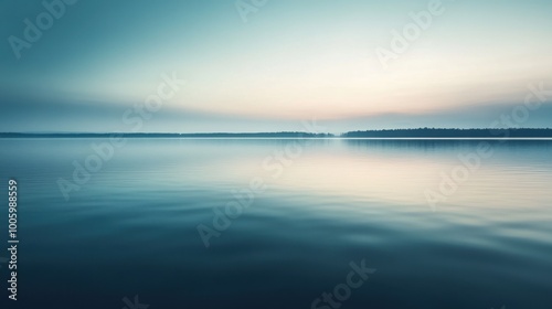 life reflections calm water blurred horizon peaceful scene