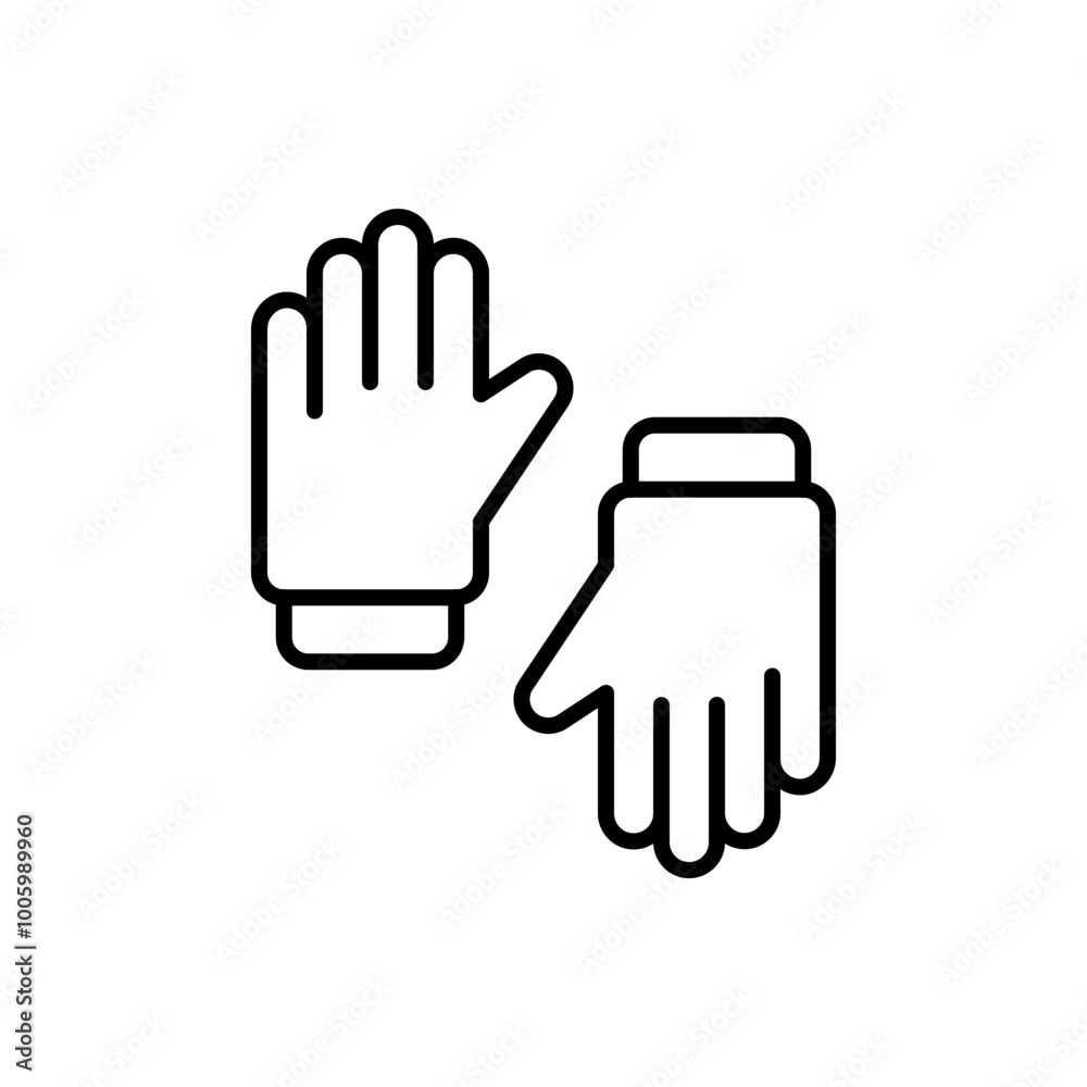 Obraz premium Winter gloves outline icons, minimalist vector illustration ,simple transparent graphic element .Isolated on white background