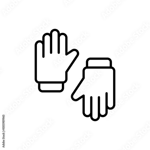 Winter gloves outline icons, minimalist vector illustration ,simple transparent graphic element .Isolated on white background