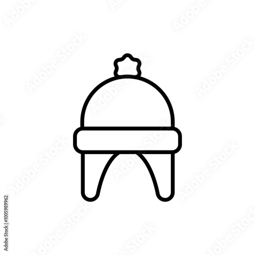 Winter hat outline icons, minimalist vector illustration ,simple transparent graphic element .Isolated on white background