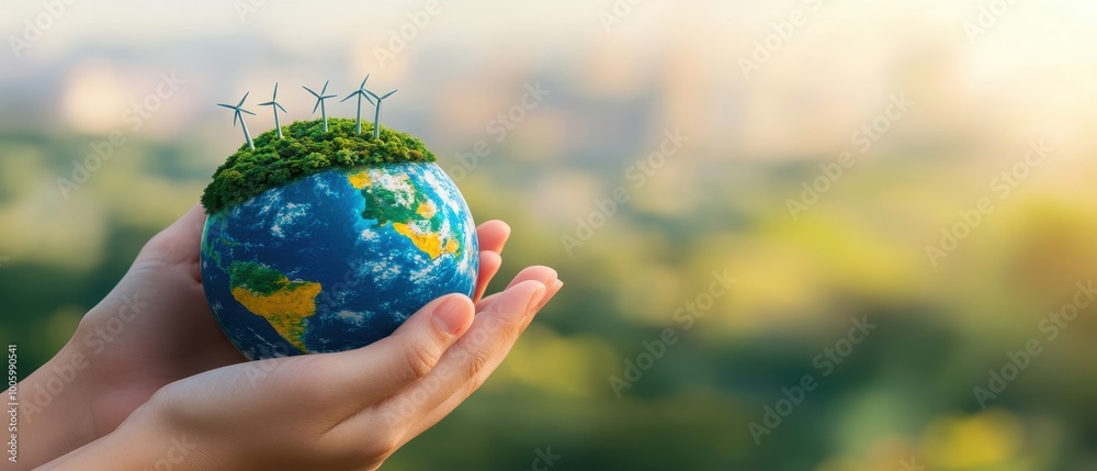 A pair of hands cradles a small, vibrant globe with greenery, symbolizing care for the Earth and sustainability. A pair of hands cradles a small, vibrant globe with greenery, symbolizing care for the Earth and sustainability.
