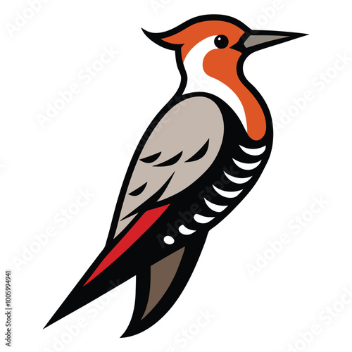 Solid color Northern Flicker animal vector design