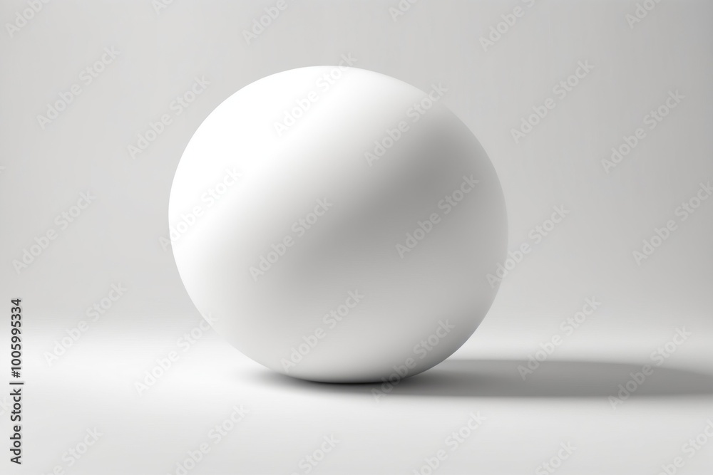 A 3D white sphere designed as a glossy button or icon representing technology and multimedia with a play arrow symbol A 3D white sphere designed as a glossy button or icon representing technology and multimedia with a play arrow symbol