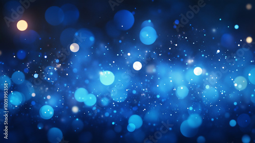 Blue glow particle abstract bokeh background
 photo