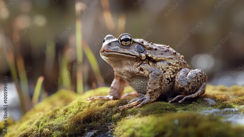 Close-up Portrait of a Frog on Moss Close-up Portrait of a Frog on Moss
