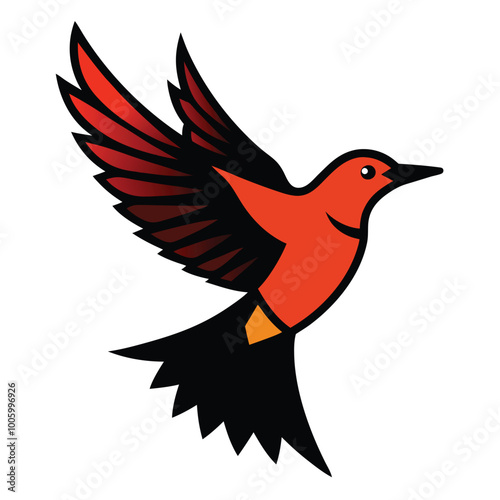 Solid color Northern Flicker animal vector design