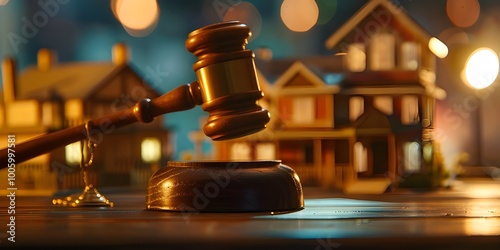 Judge gavel and Property Estate law concept Miniature 