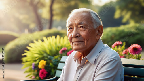 An Old Man Immersed in Leisure and Reflection