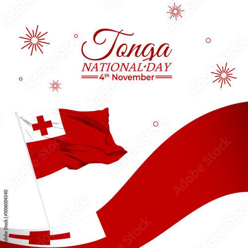 Vector illustration of Tonga National Day social media template