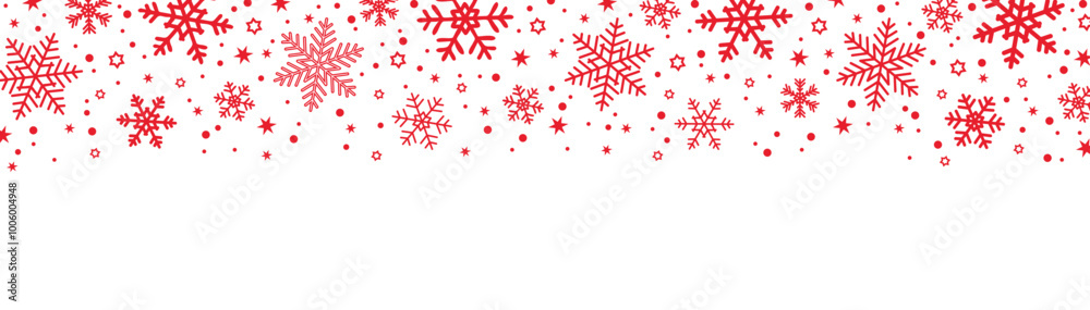 christmas banner with snowflake border vector illustration