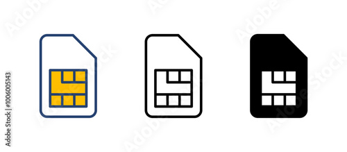 Sim card icon vector. dual sim card icon vector