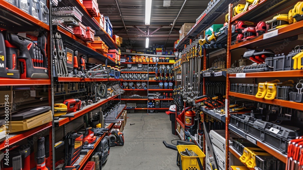 A tool rental center stocked with an extensive collection of equipment