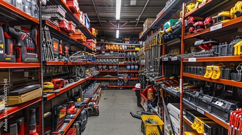A tool rental center stocked with an extensive collection of equipment