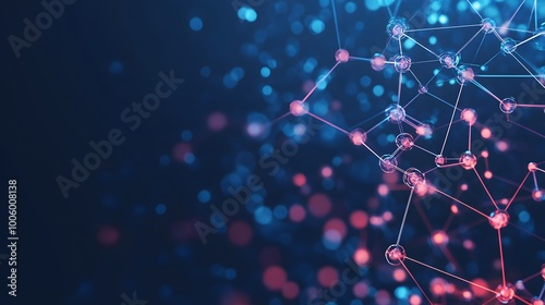 Abstract Network of Connected Spheres with Bokeh Background