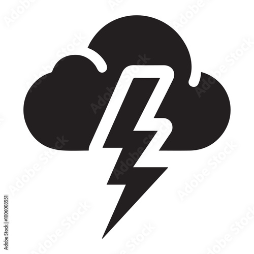 Thunder Silhouette Design - Thunder vector illustration