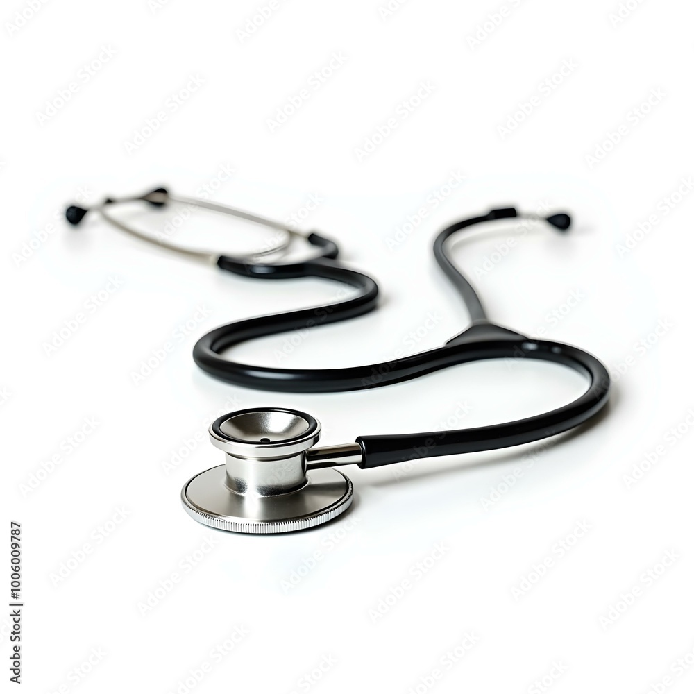 Minimalist Floating Medical Stethoscope on Bright White Background with Curved Tubing and Glowing Diaphragm – High-Resolution Stock Photo Minimalist Floating Medical Stethoscope on Bright White Background with Curved Tubing and Glowing Diaphragm – High-Resolution Stock Photo