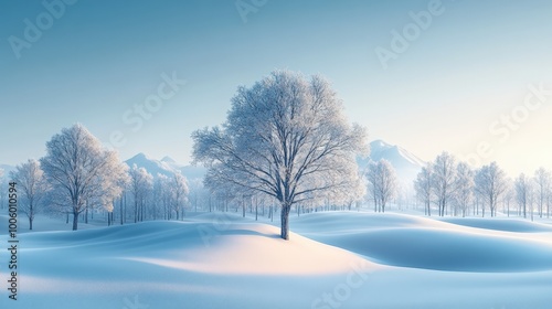 minimalistic winter landscape. winter background in minimalist style