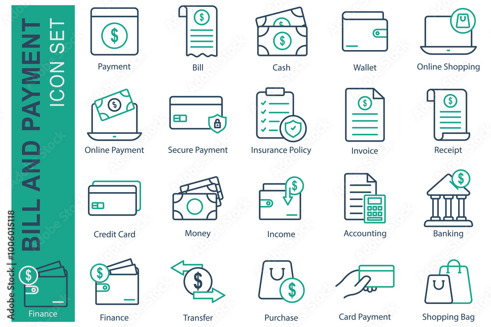 Payment icon set. line icon style. icon related to bill and payment. payment, bill, bash, wallet, and more. business element vector illustration Payment icon set. line icon style. icon related to bill and payment. payment, bill, bash, wallet, and more. business element vector illustration
