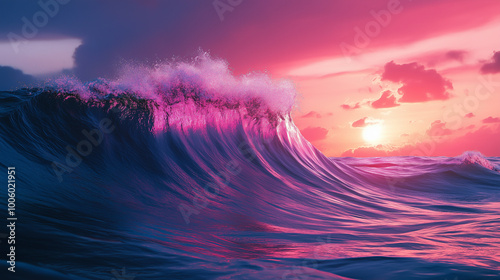 Big Neon Wave Background
 photo