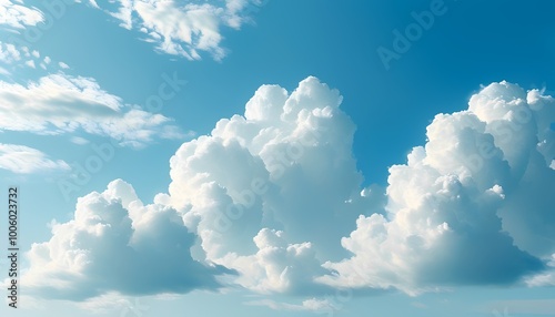 Soft Clouds Gently Floating Across a Blue Sky