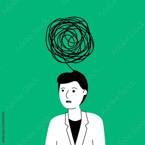 person with medical anxiety or insomnia