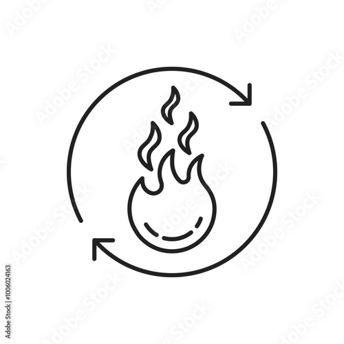 thin line fire icon looks like efficient calorie burn