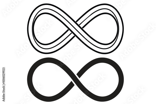 Infinity icon silhouette vector art illustration 