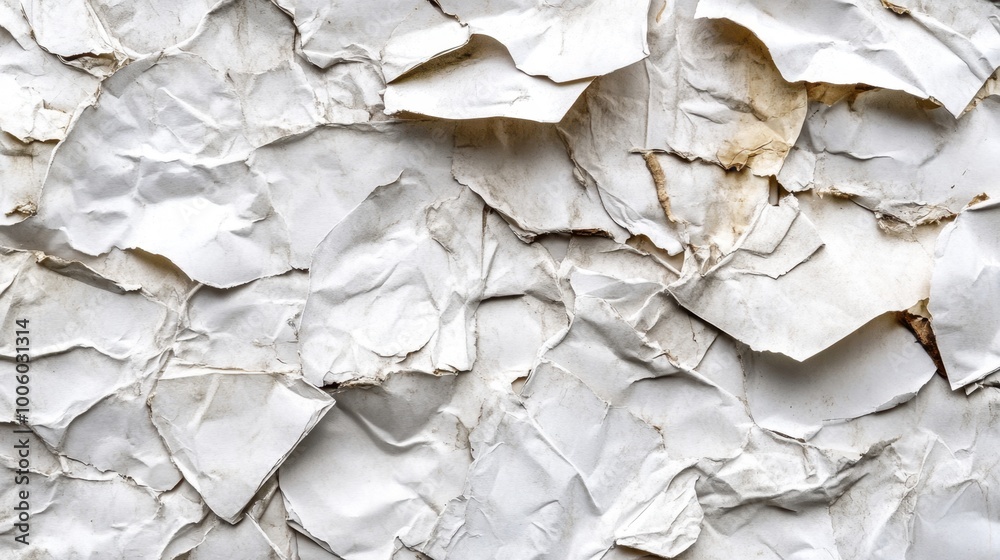 Close-up of detailed recycled paper being repurposed for eco-friendly applications, with clear textures. Close-up of detailed recycled paper being repurposed for eco-friendly applications, with clear textures.