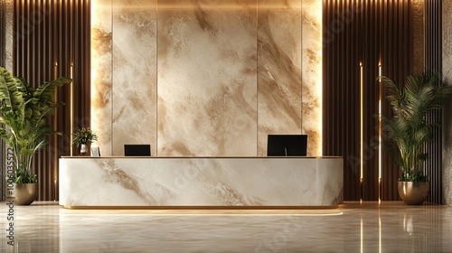 Luxury hotel reception lobby