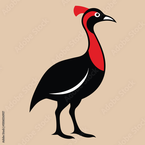 Solid color Northern Screamer animal vector design photo