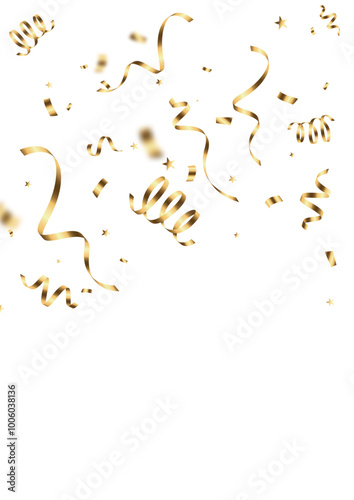 golden confetti background for festival decoration vector illustration