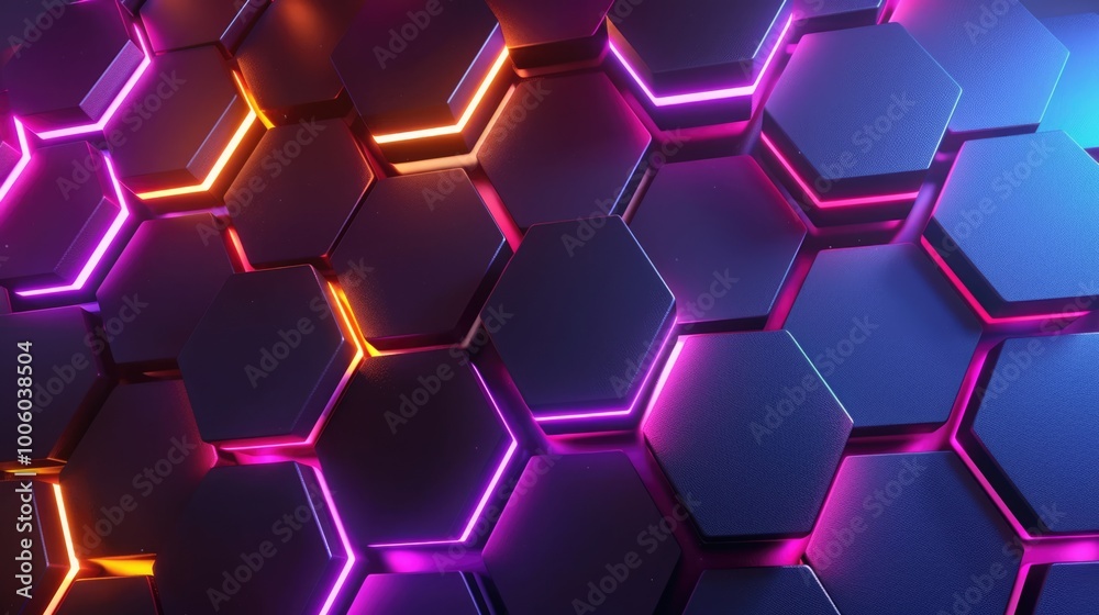 abstract vibrant hexagonal texhnology background banner abstract vibrant hexagonal texhnology background banner