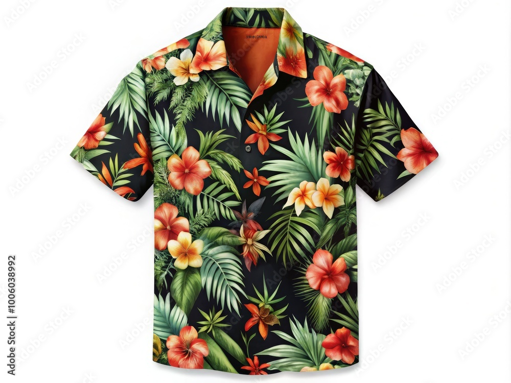 Elevate your summer wardrobe with this chic black Hawaiian shirt, featuring striking floral patterns, ideal for tropical parties and sunny adventures. Perfect for fun occasions!