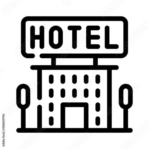 Icon Hotel With Style Outline	