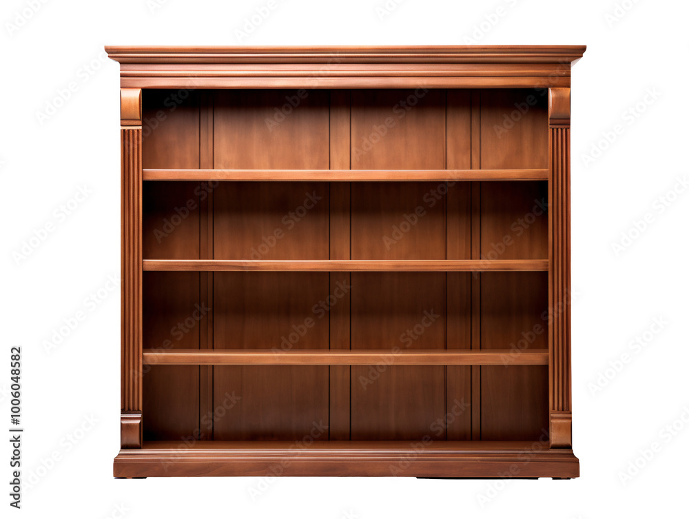 a wooden shelf with shelves a wooden shelf with shelves