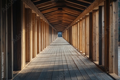 Wooden Walkway with Posts