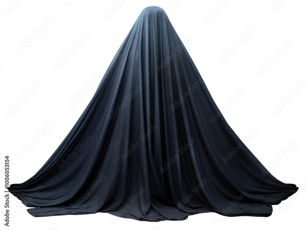 a black cloth covering a face a black cloth covering a face