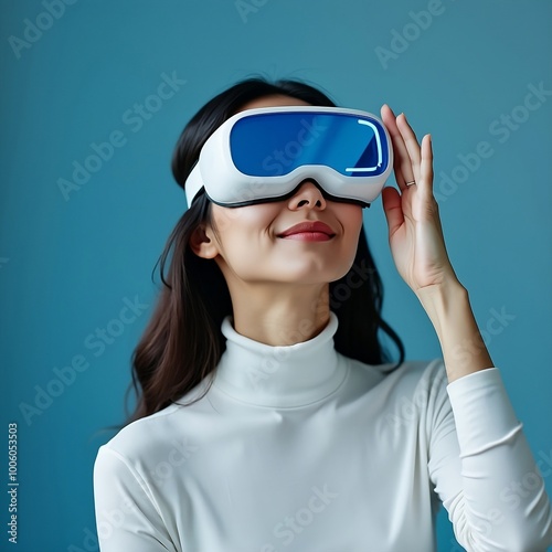 Woman Wearing White Eye Massager 