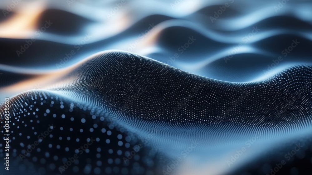 Abstract Blue and Black Wavy Dots Abstract Blue and Black Wavy Dots