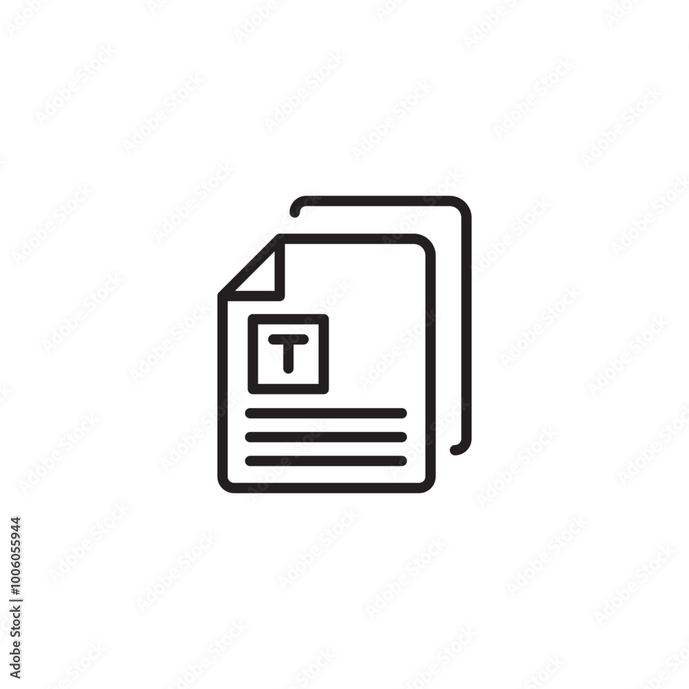 Text document icon. Two pages with text. Document with Text document icon. Two pages with text. Document with