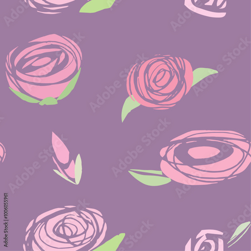 Sanfte, romantische Paten mit Rosen, Hand gemalt in modernen Stil