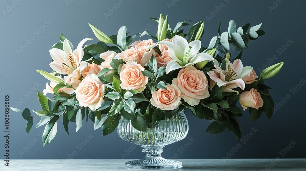 Obraz premium Elegant Floral Arrangement in Soft Pastel Colors